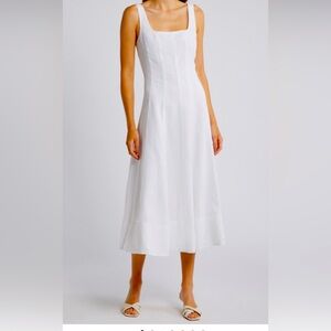 Women’s Lilly Pulitzer Calina White Midi Linen Dress sz 14